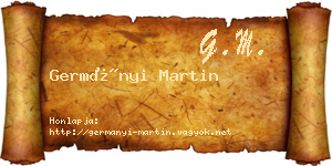 Germányi Martin névjegykártya